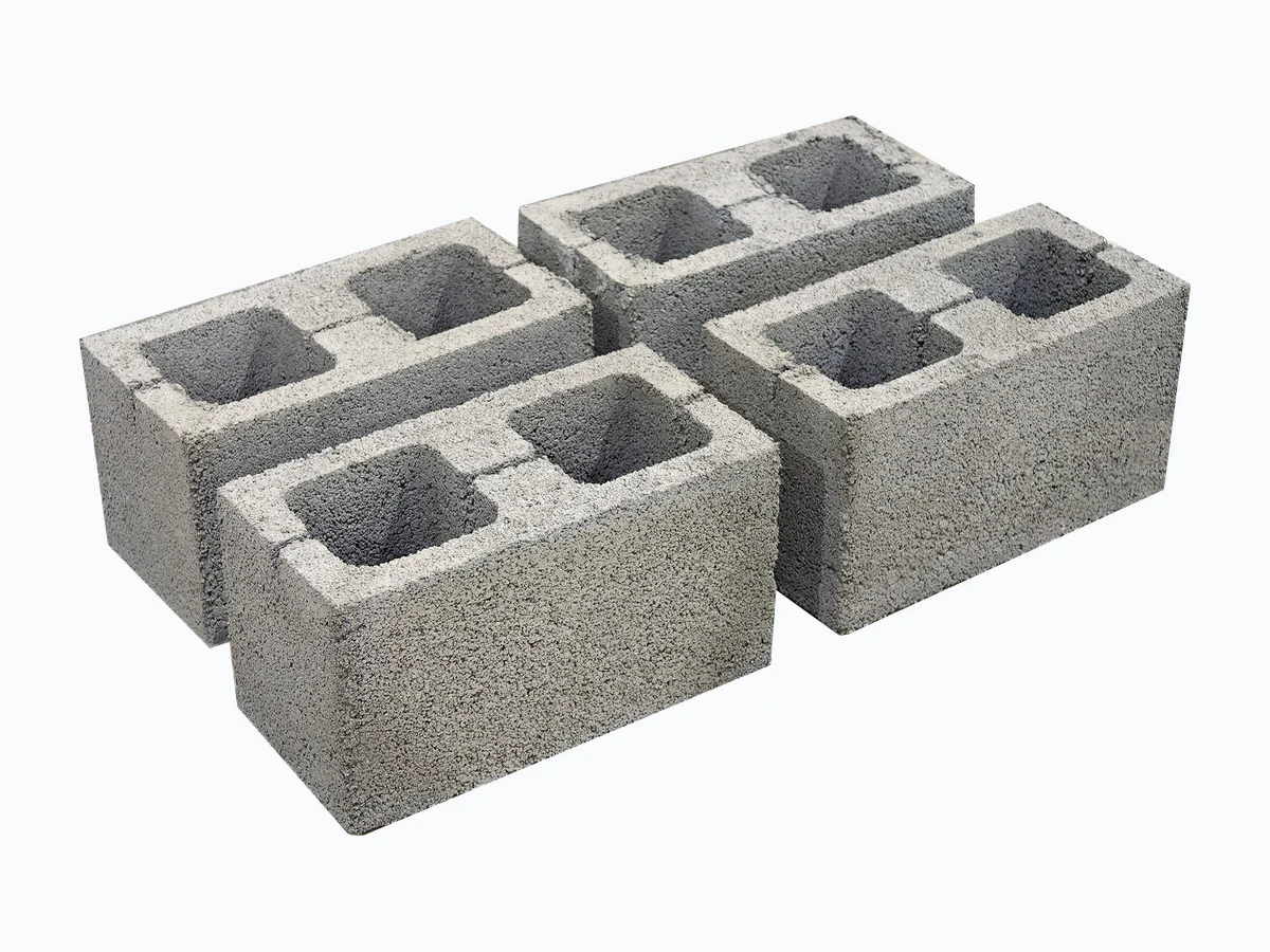 Hollow concrete blocks produced by manual block machine