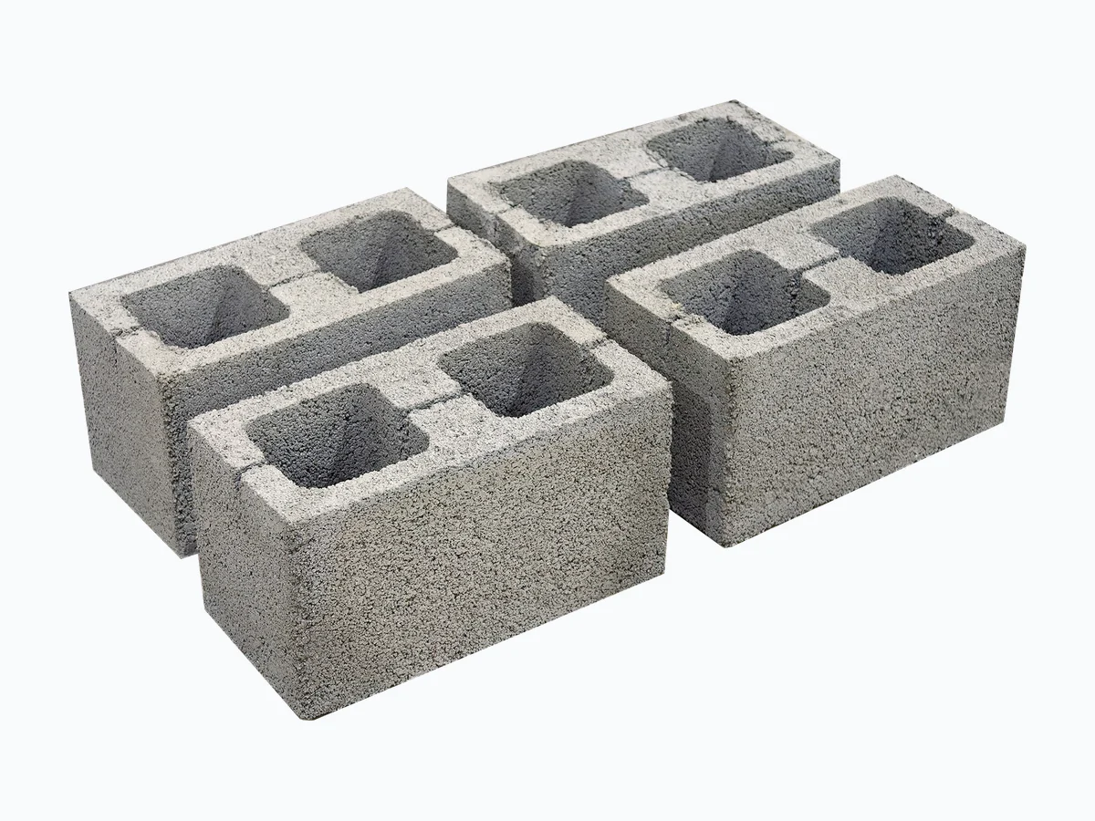 Hollow concrete blocks produced by manual block machine
